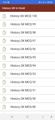 History in Hindi MCQ 2023 android App screenshot 1